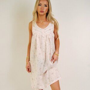 Vintage 70s Floral Nightgown (L) babydoll plus size large dress nighty pastel